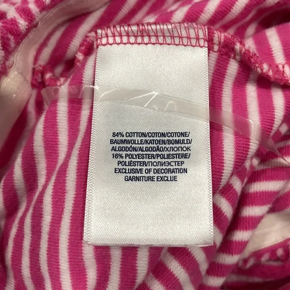 Ralph Lauren Girls Pink And White Strapless Ruffle Romper Sz M